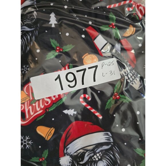 Funny Christmas Skull Polo Shirt Santa biker goth grunge whimsygoth holiday - Picture 6 of 6